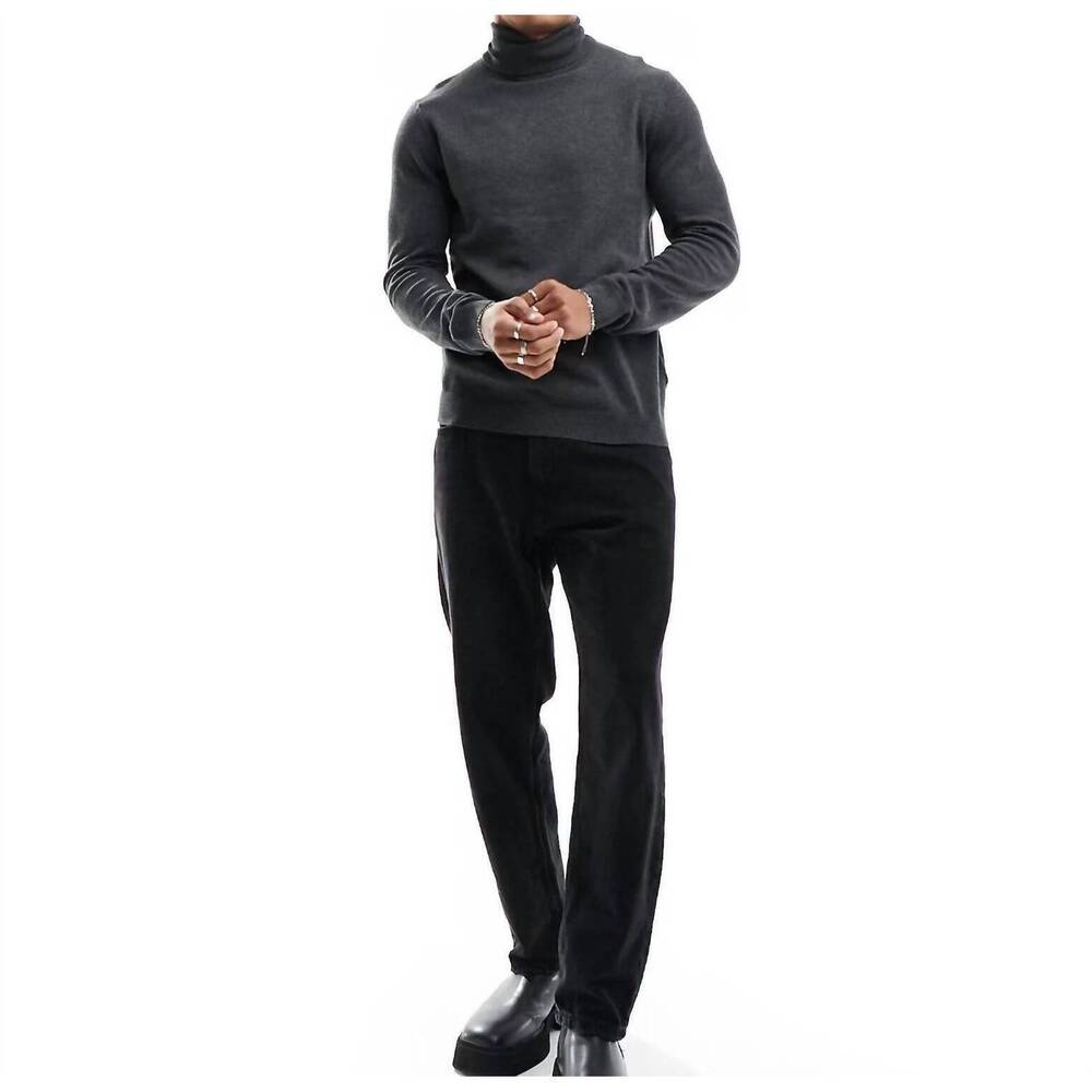 NEW SOULSTAR knitted roll neck sweater in grey